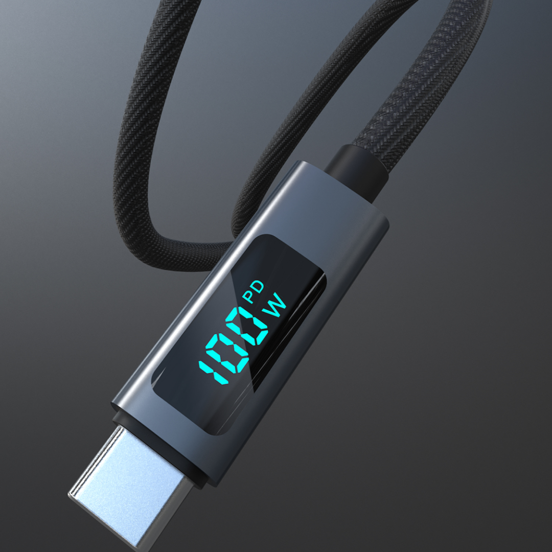 100W/66W Super Fast Charging Type-C Braided Cable with Voltage Digital Display - Dudao India